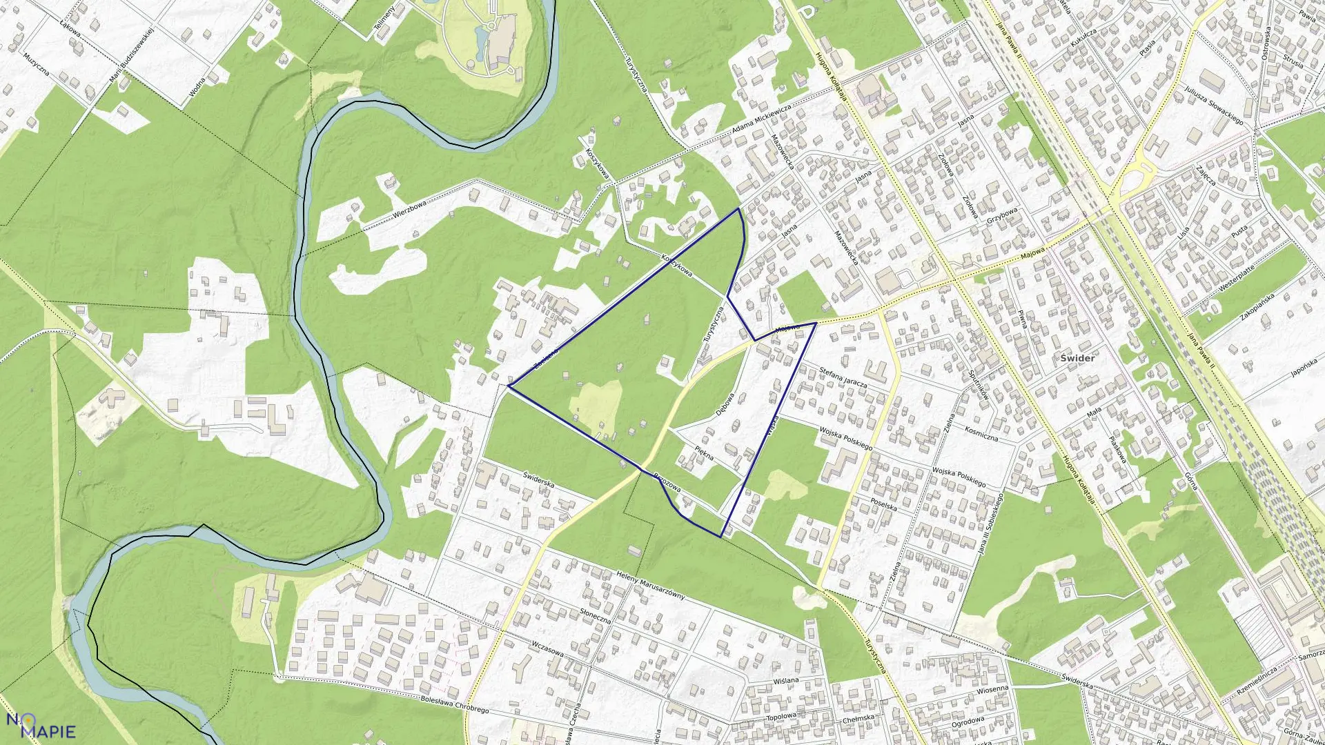 Mapa obrębu 7 w mieście Otwock