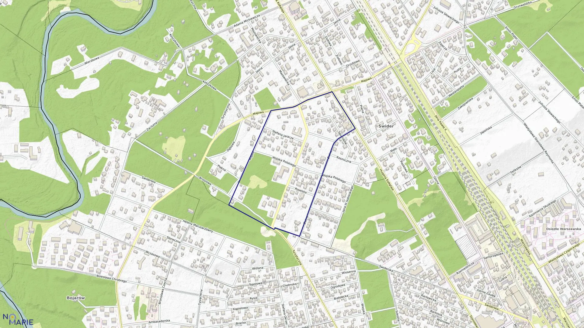 Mapa obrębu 8 w mieście Otwock