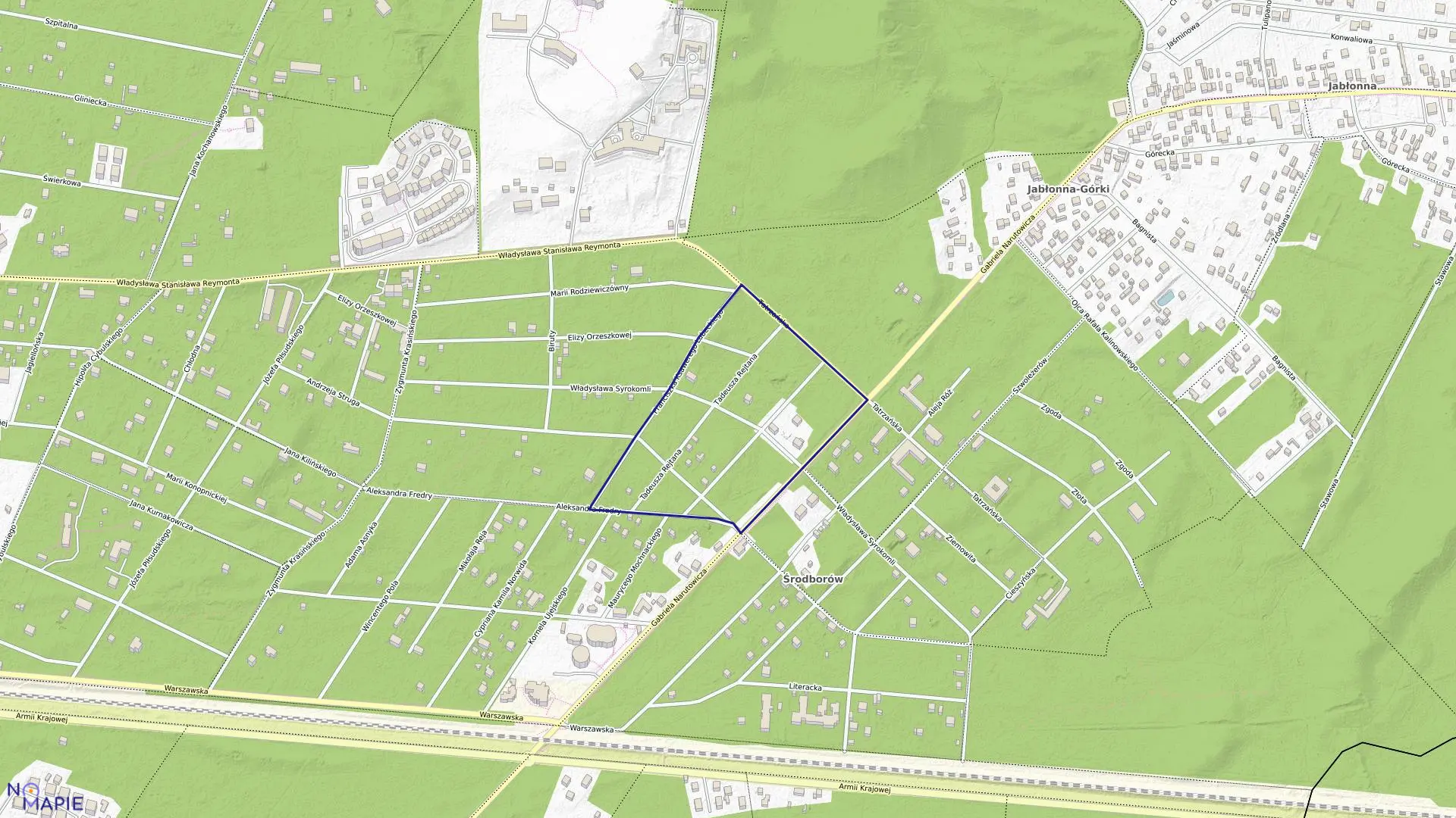 Mapa obrębu 81 w mieście Otwock