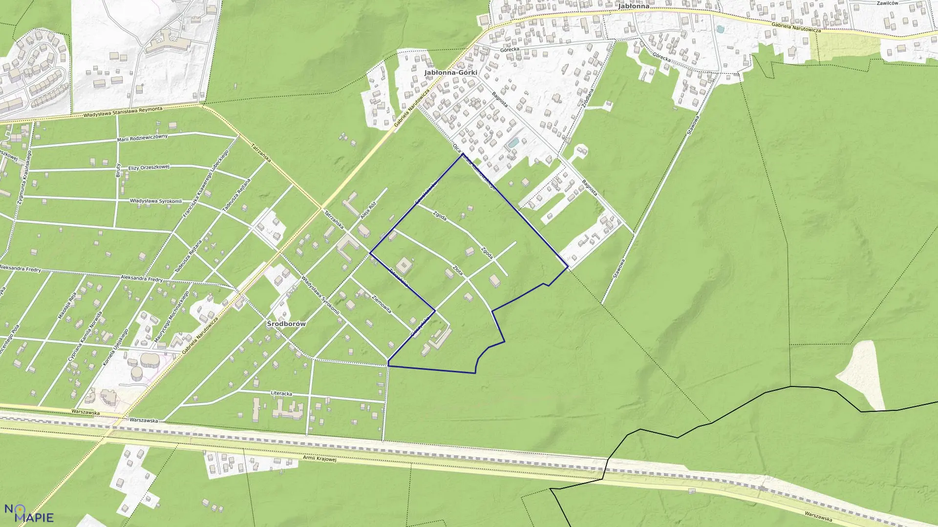 Mapa obrębu 85 w mieście Otwock